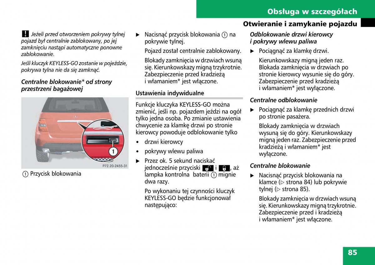 Mercedes ML W164 instrukcja obslugi / page 87