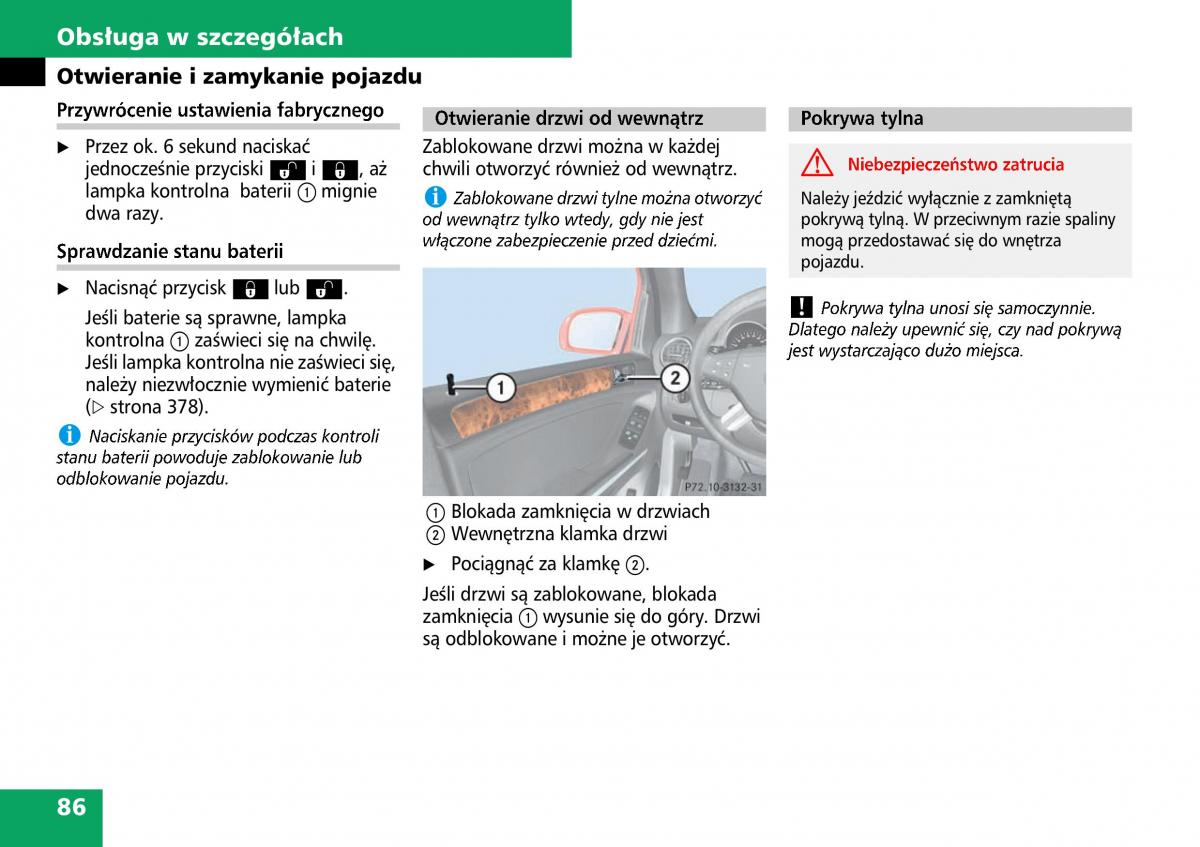 Mercedes ML W164 instrukcja obslugi / page 88