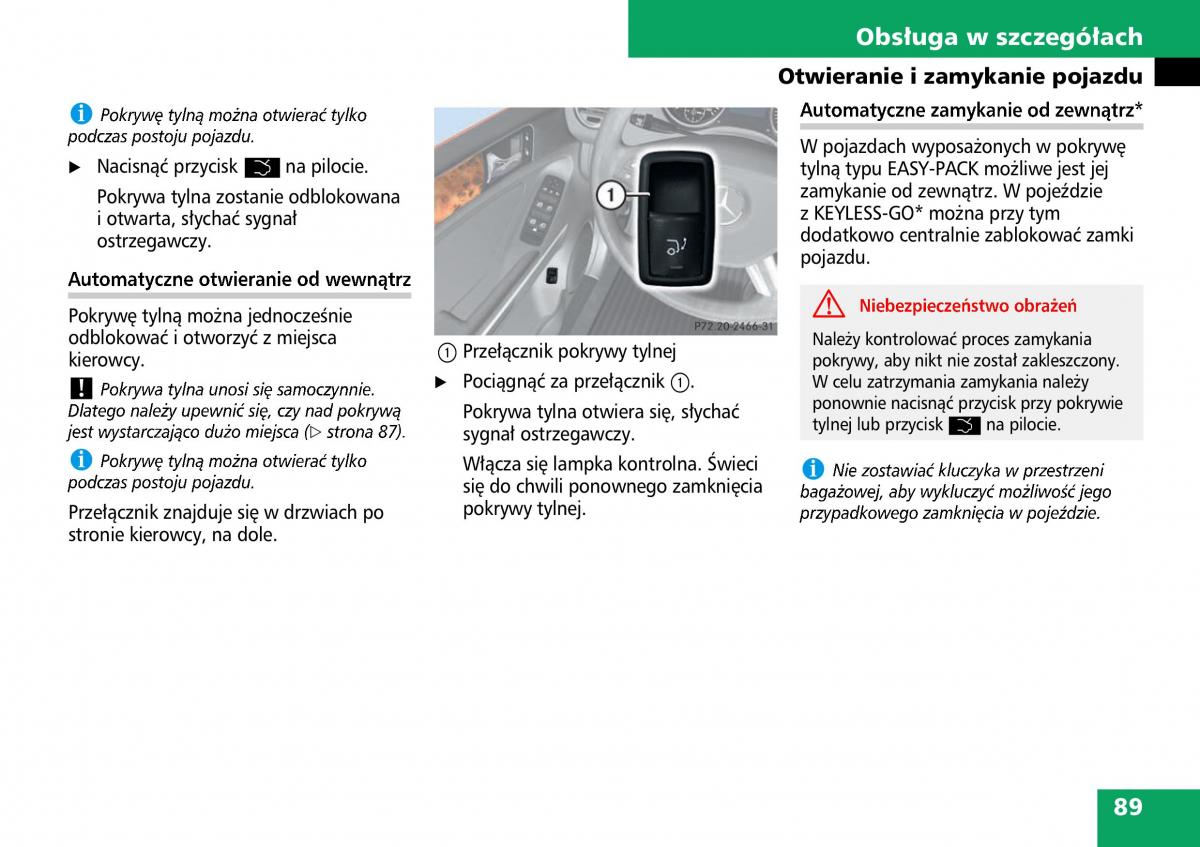 Mercedes ML W164 instrukcja obslugi / page 91