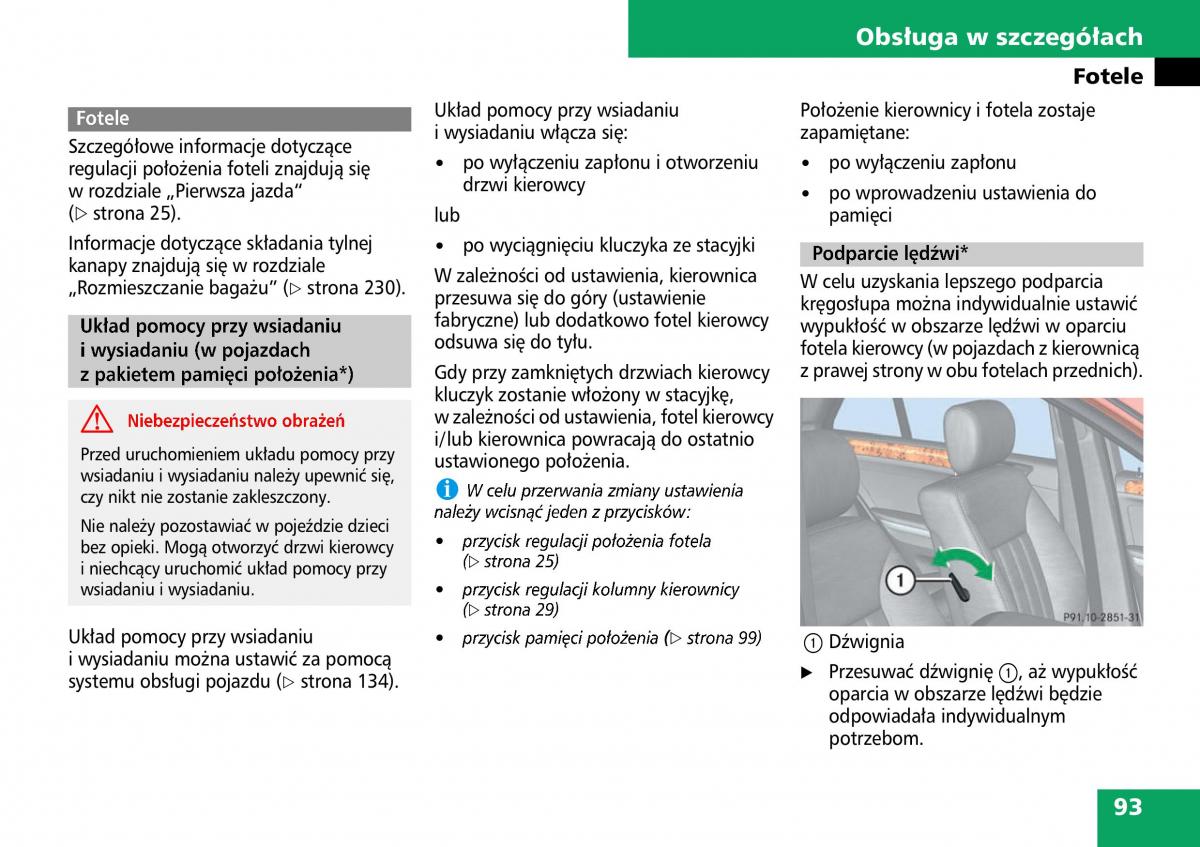 Mercedes ML W164 instrukcja obslugi / page 95