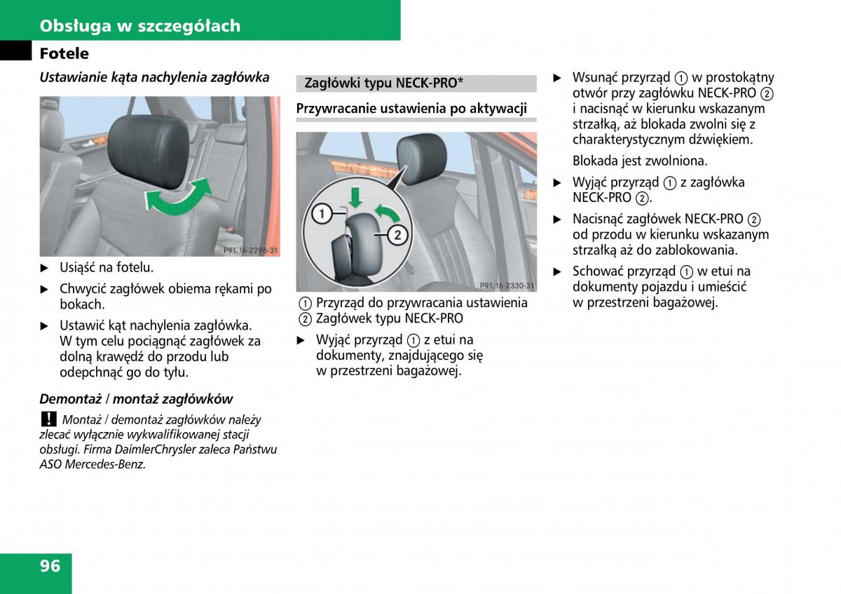 Mercedes ML W164 instrukcja obslugi / page 98