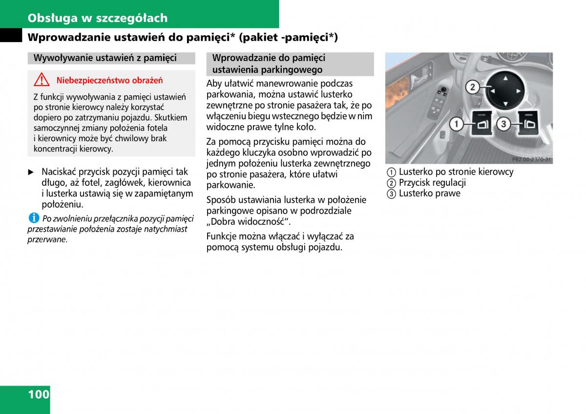 Mercedes ML W164 instrukcja obslugi / page 102