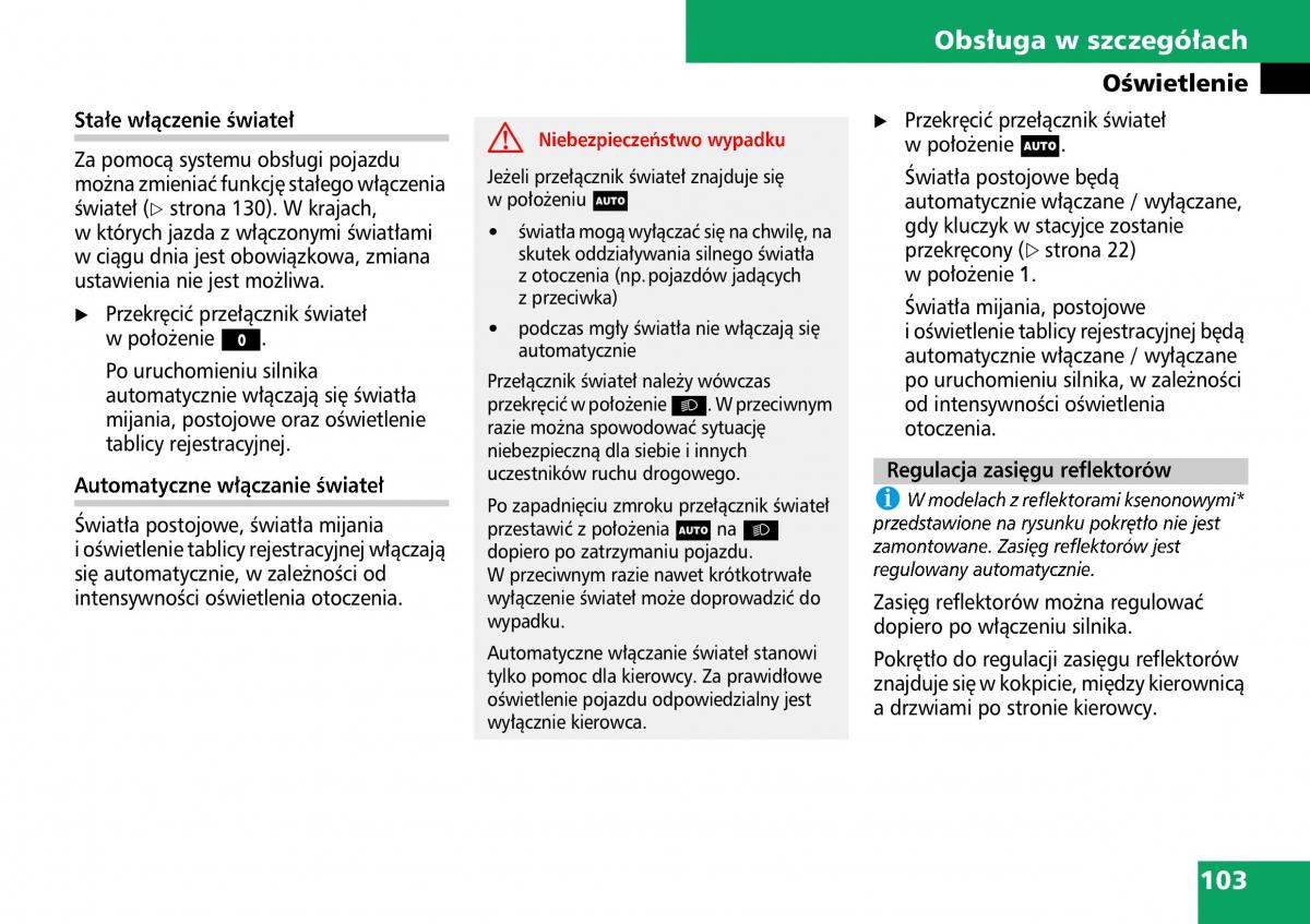 Mercedes ML W164 instrukcja obslugi / page 105