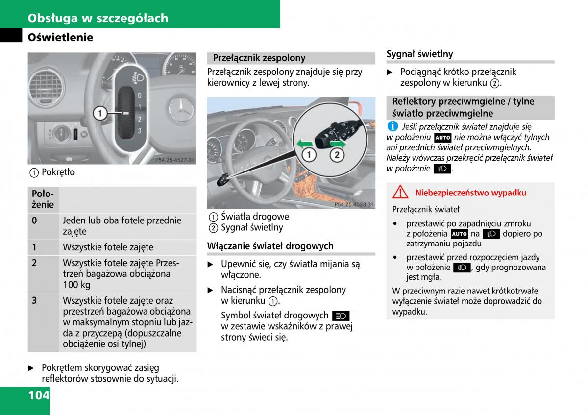 Mercedes ML W164 instrukcja obslugi / page 106