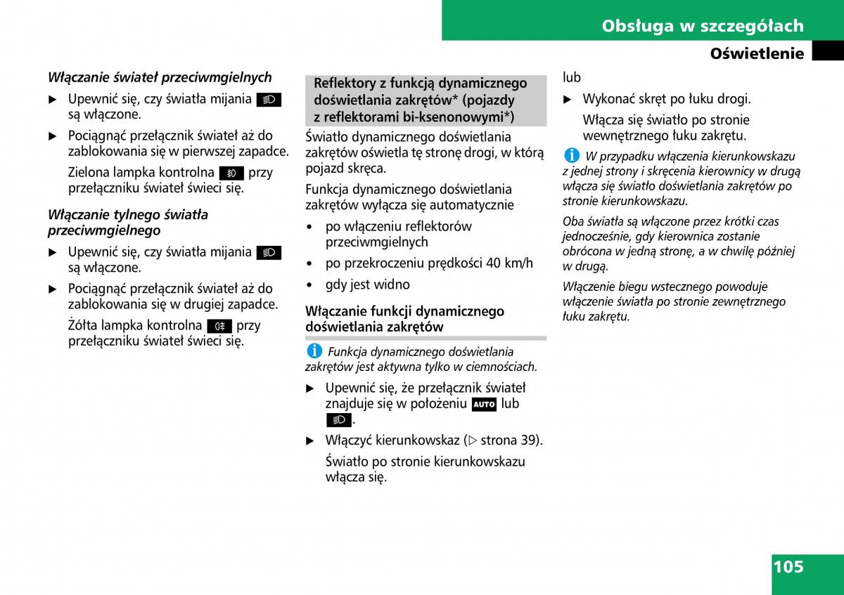 Mercedes ML W164 instrukcja obslugi / page 107