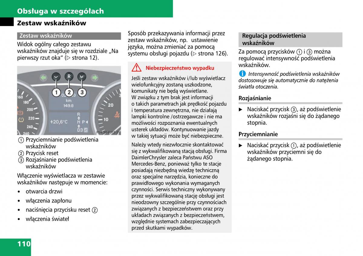 Mercedes ML W164 instrukcja obslugi / page 112