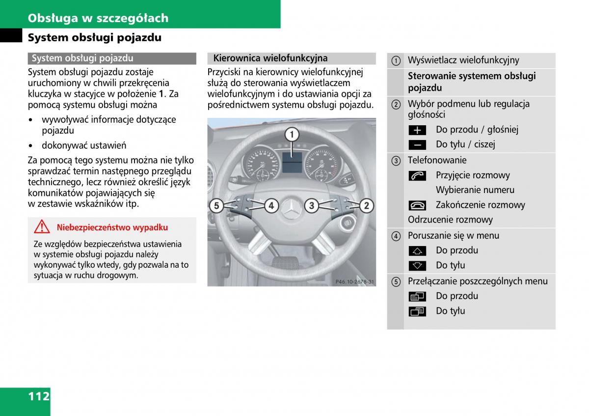 Mercedes ML W164 instrukcja obslugi / page 114