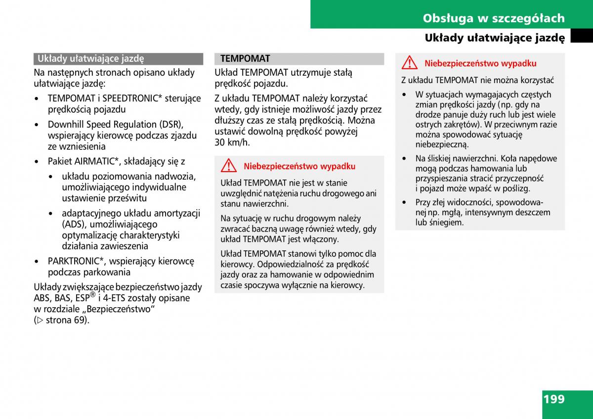 Mercedes ML W164 instrukcja obslugi / page 201