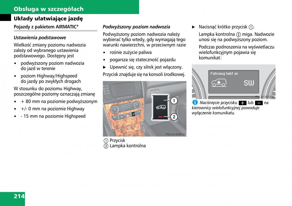 Mercedes ML W164 instrukcja obslugi / page 216