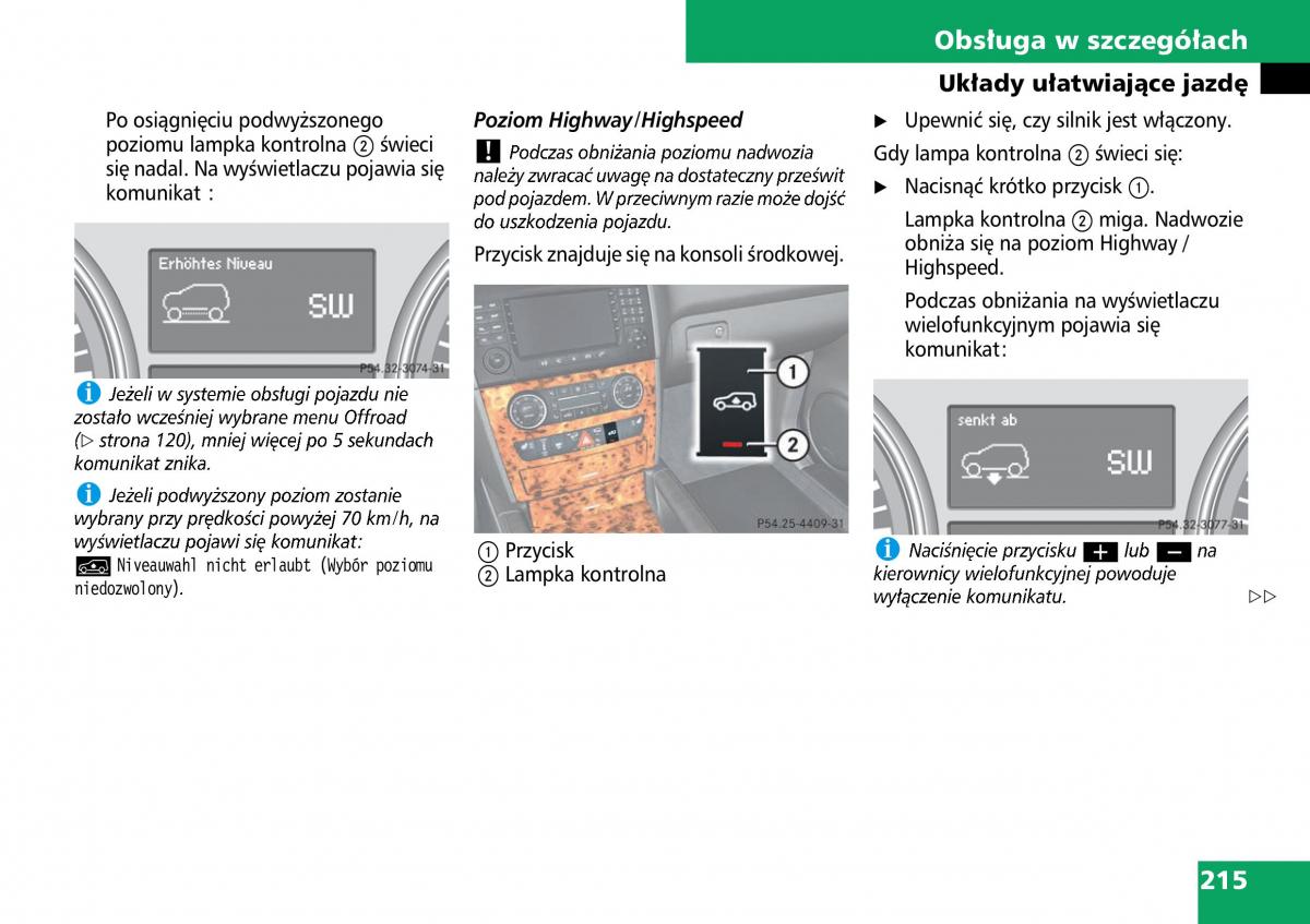 Mercedes ML W164 instrukcja obslugi / page 217