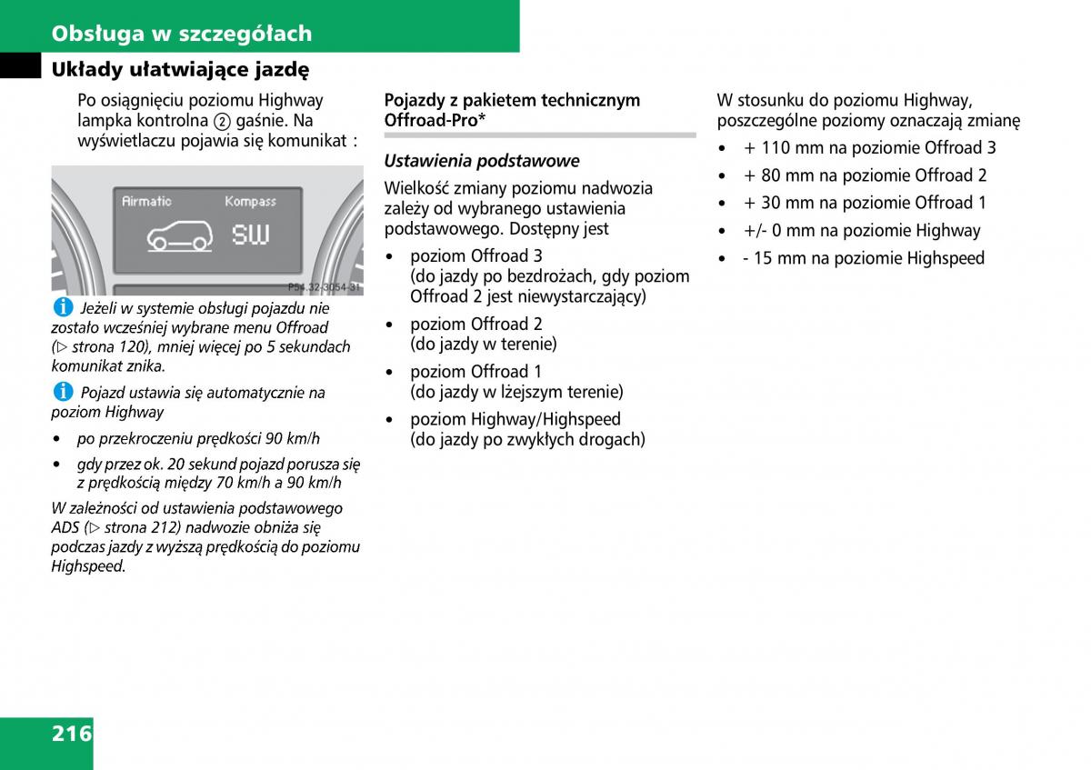 Mercedes ML W164 instrukcja obslugi / page 218