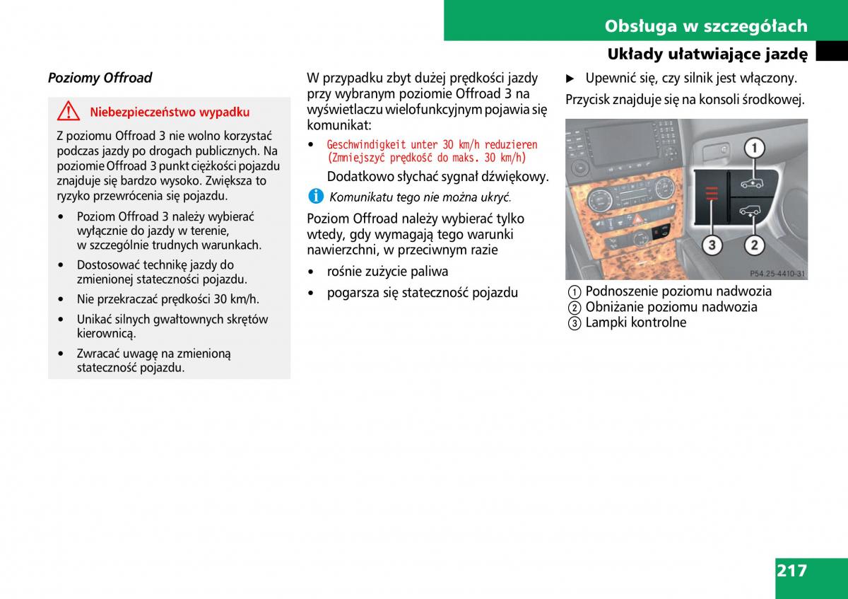 Mercedes ML W164 instrukcja obslugi / page 219