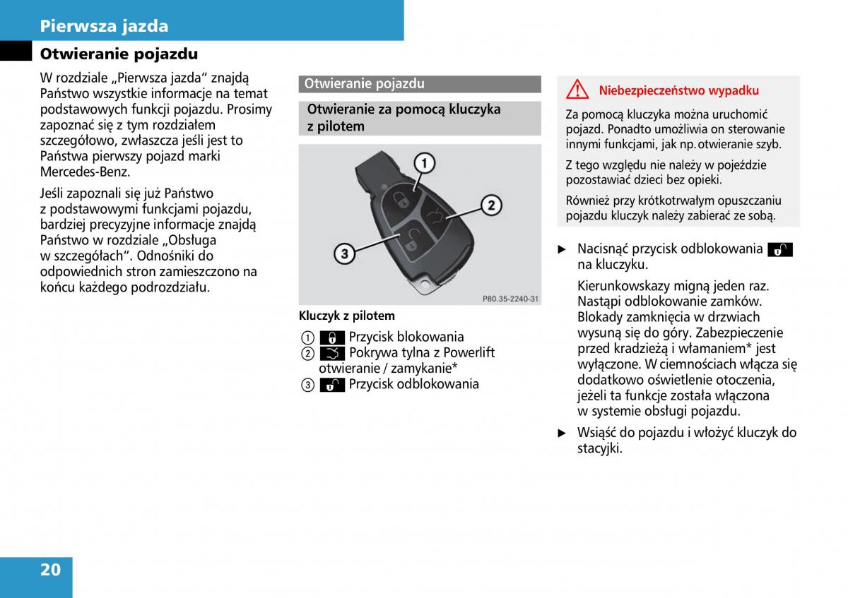 Mercedes ML W164 instrukcja obslugi / page 22