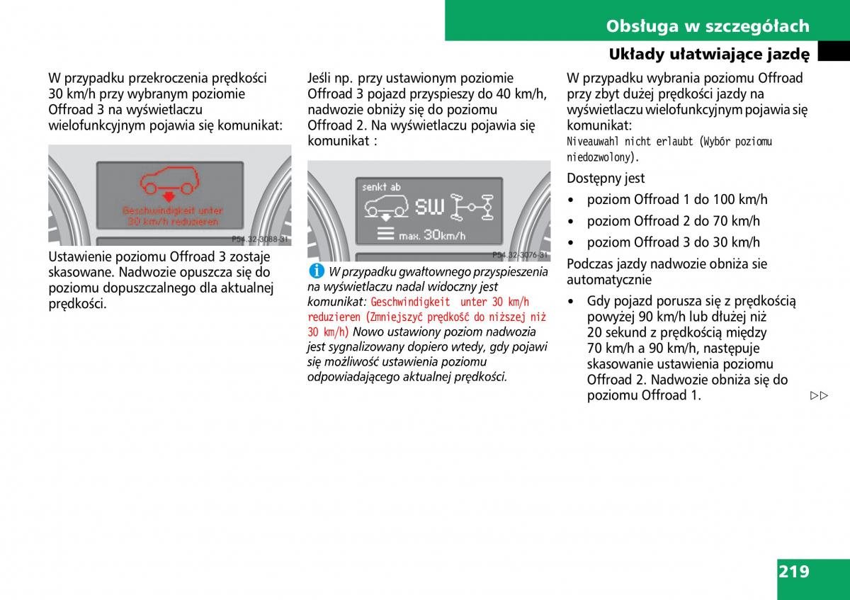 Mercedes ML W164 instrukcja obslugi / page 221