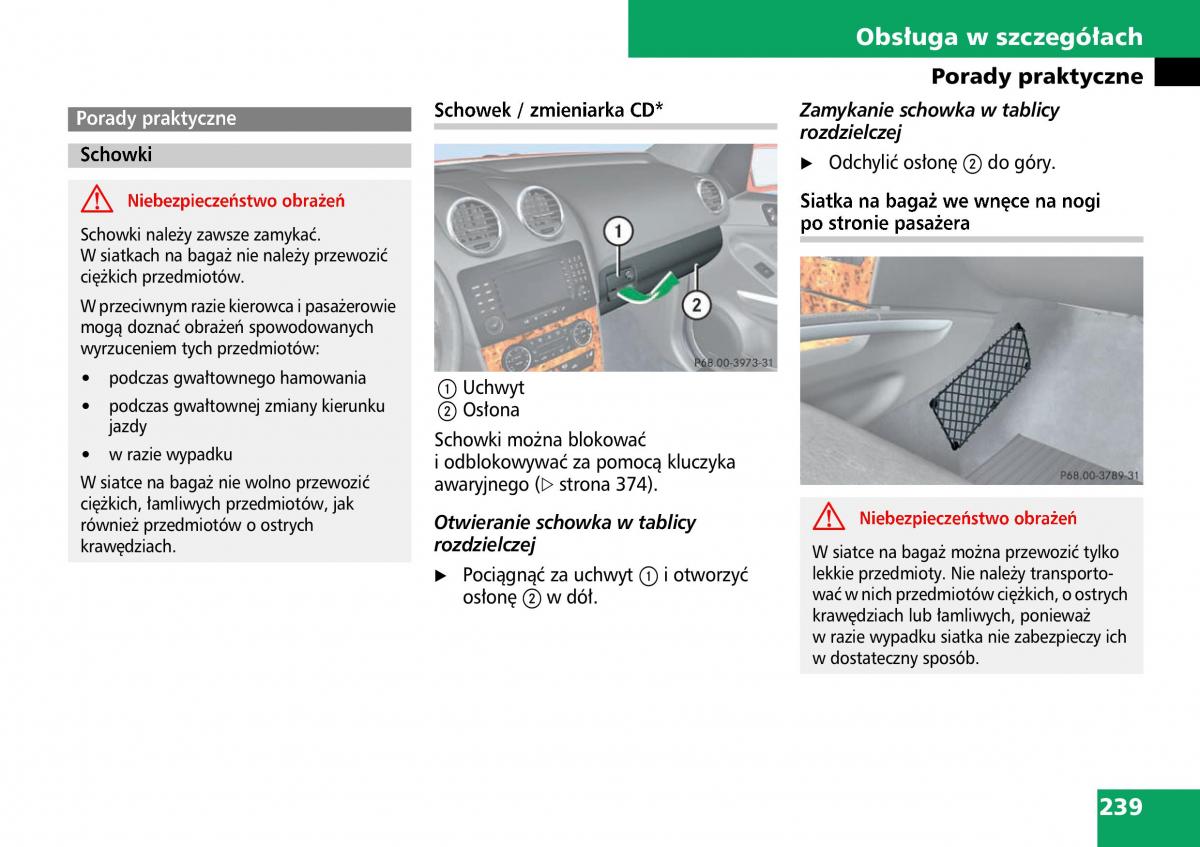 Mercedes ML W164 instrukcja obslugi / page 241