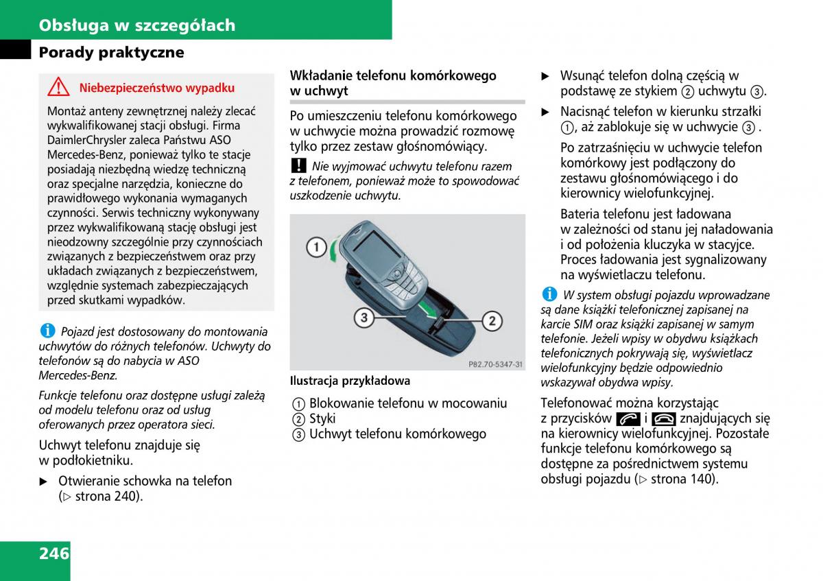 Mercedes ML W164 instrukcja obslugi / page 248