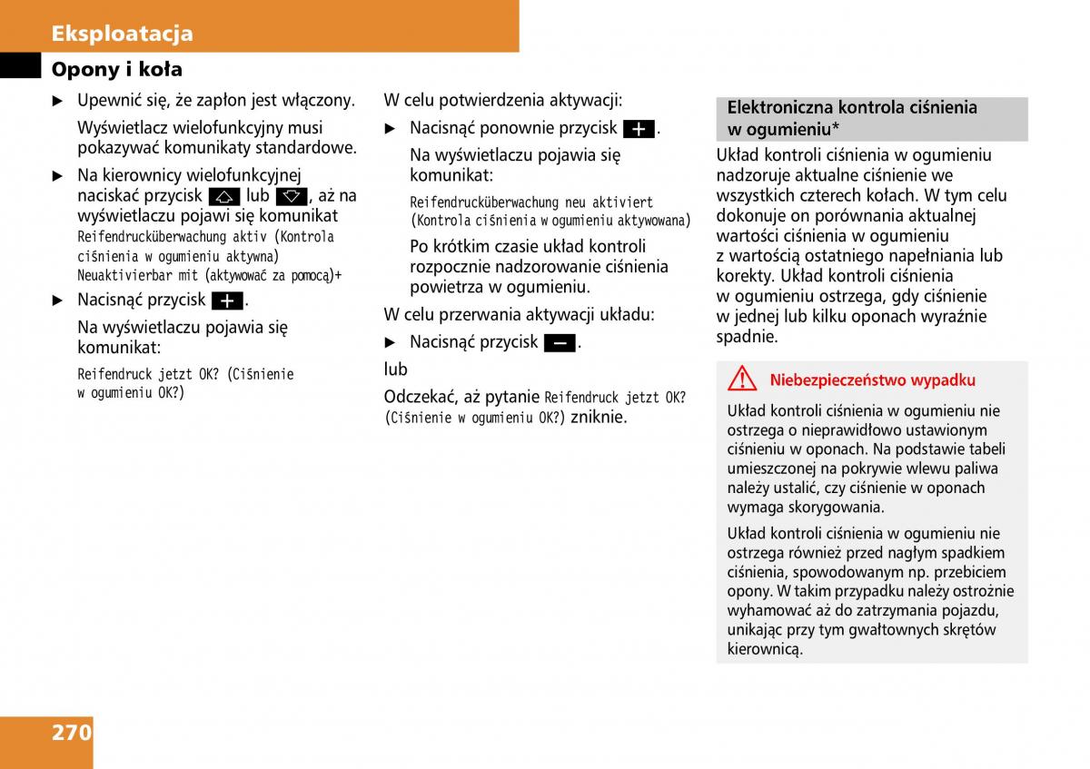 Mercedes ML W164 instrukcja obslugi / page 272