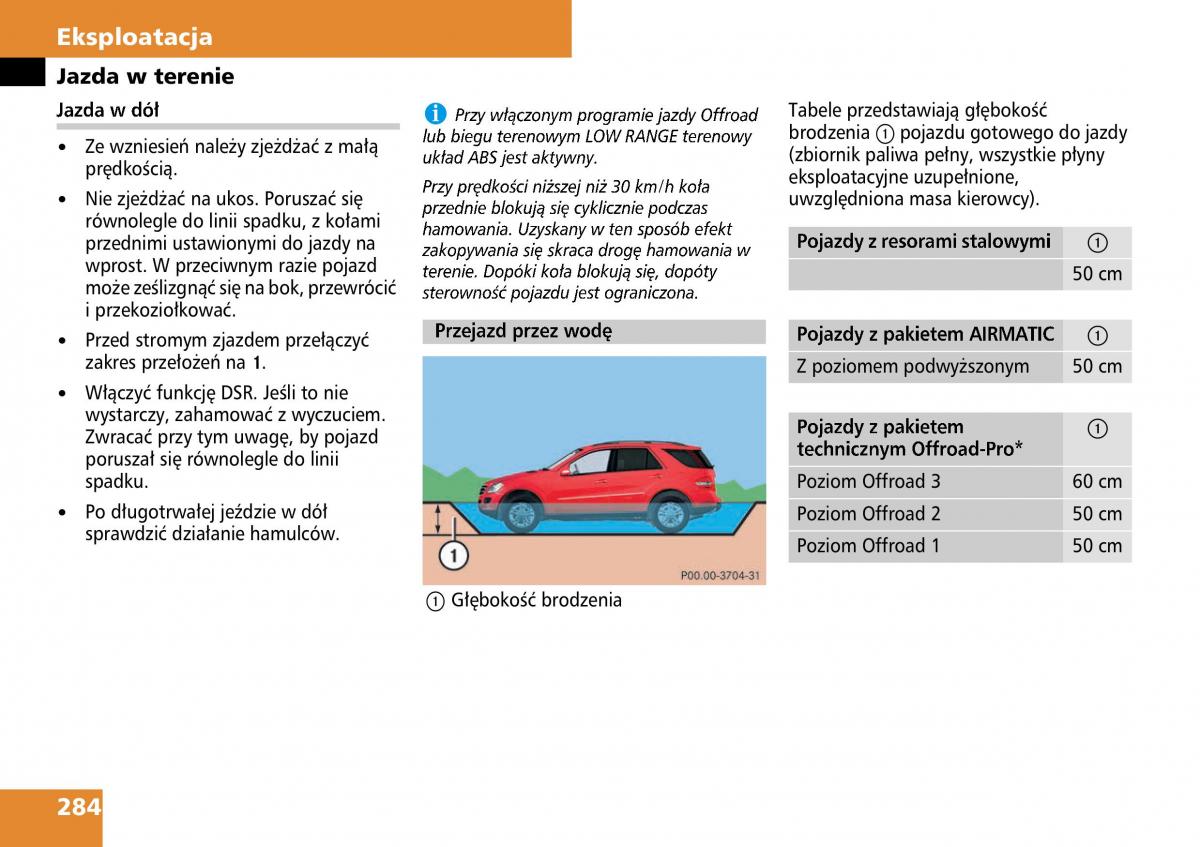 Mercedes ML W164 instrukcja obslugi / page 286