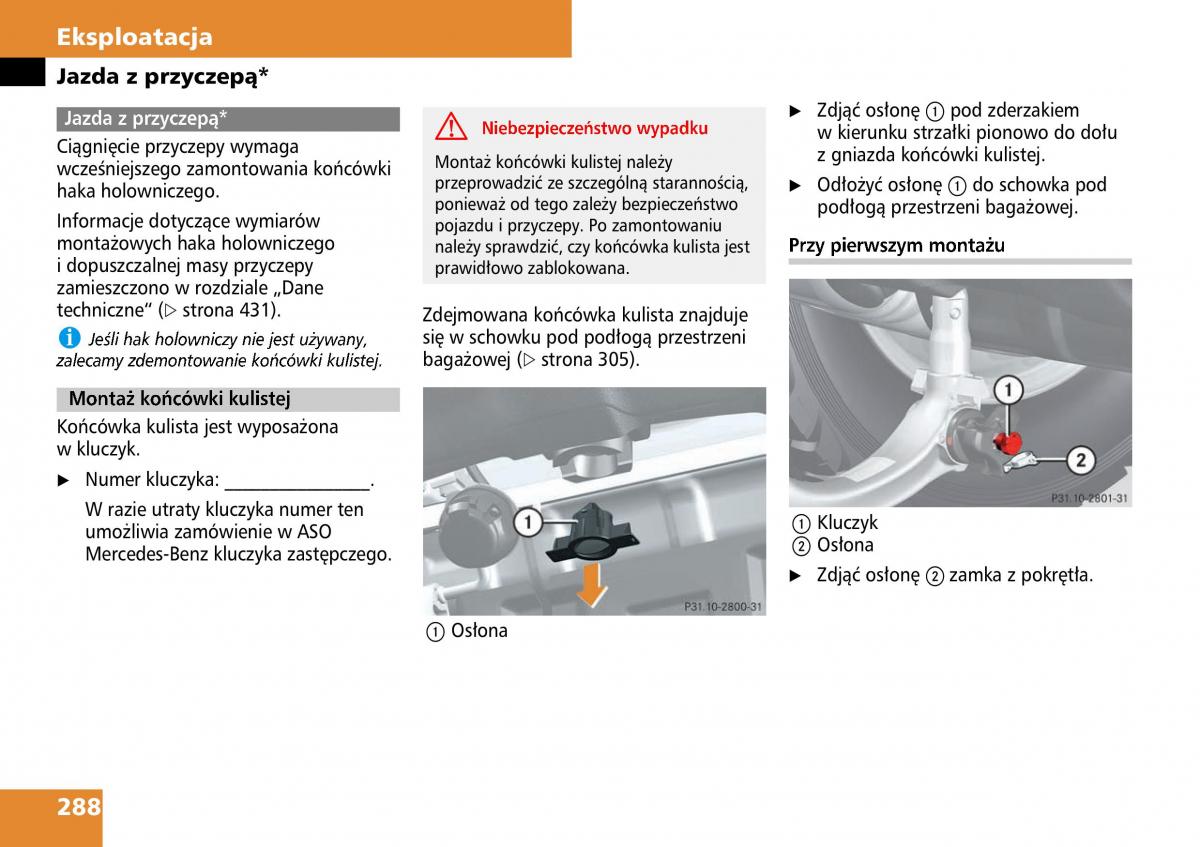 Mercedes ML W164 instrukcja obslugi / page 290