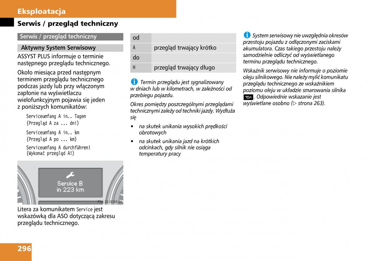 Mercedes ML W164 instrukcja obslugi / page 298