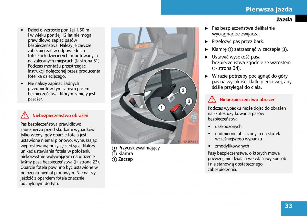 Mercedes ML W164 instrukcja obslugi / page 35