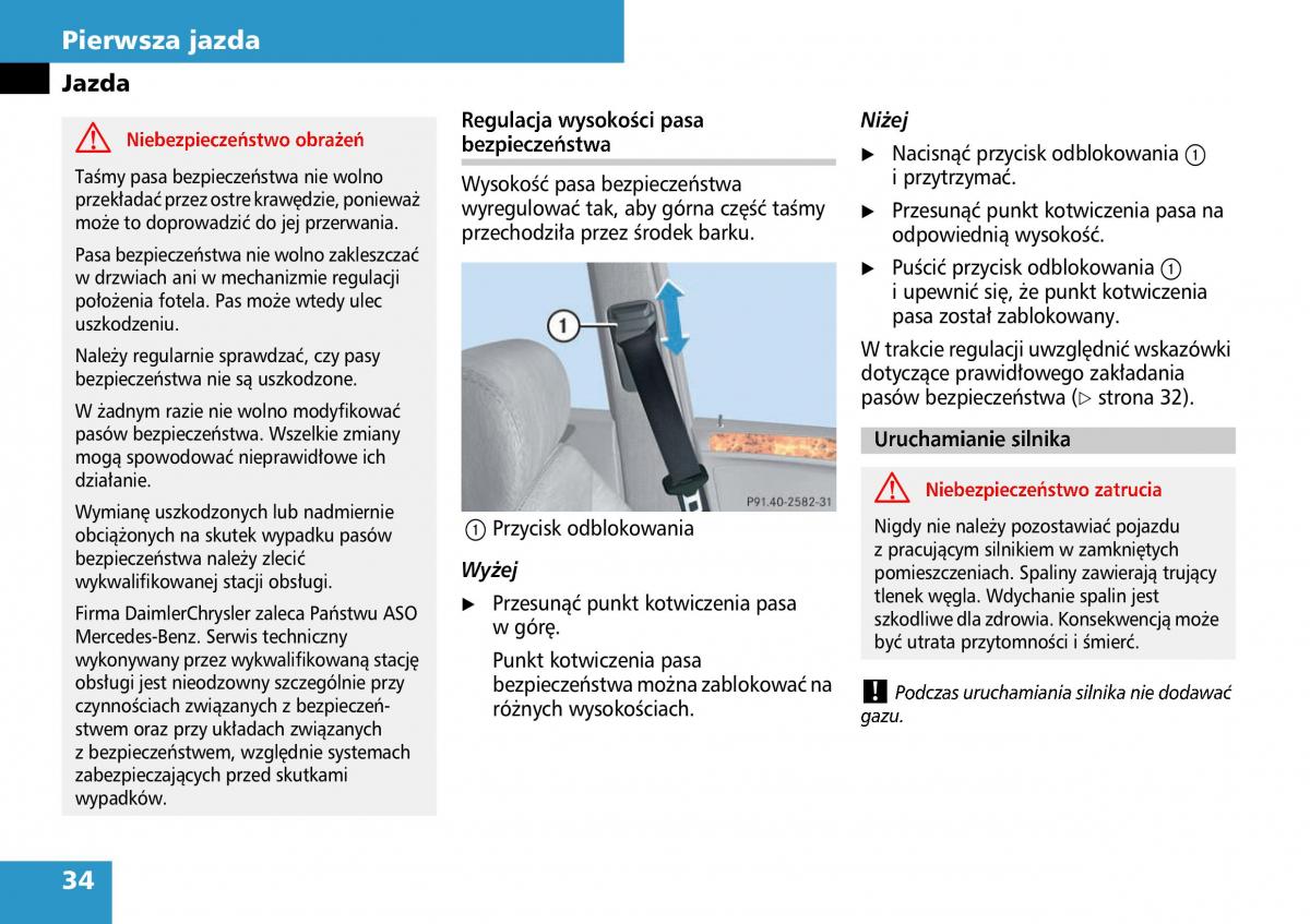 Mercedes ML W164 instrukcja obslugi / page 36