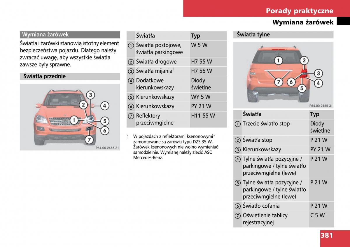 Mercedes ML W164 instrukcja obslugi / page 383