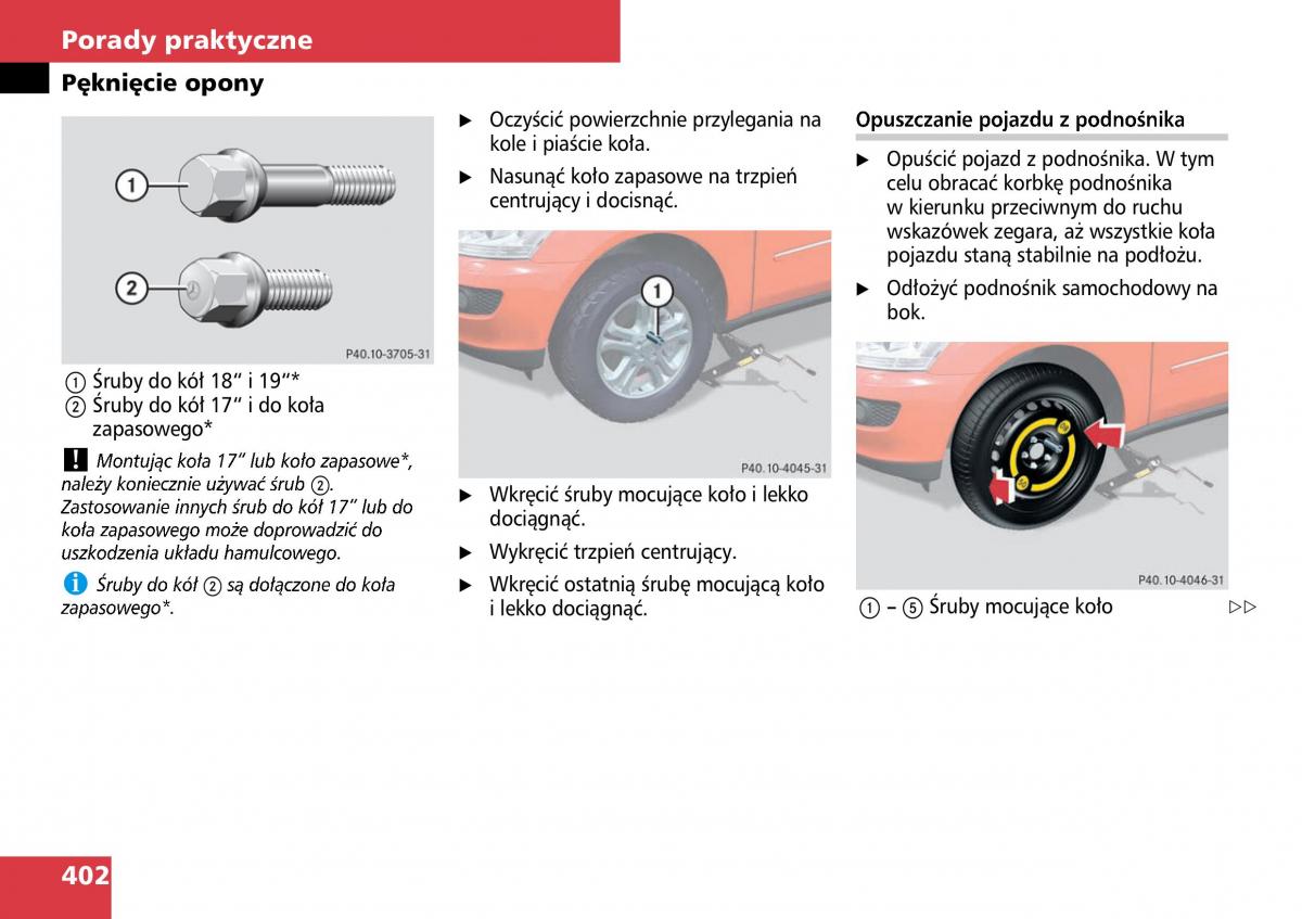 Mercedes ML W164 instrukcja obslugi / page 404