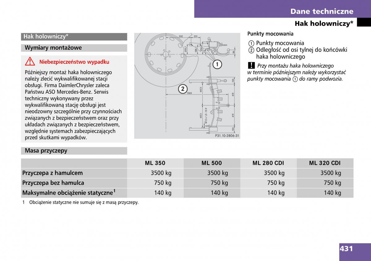 Mercedes ML W164 instrukcja obslugi / page 433