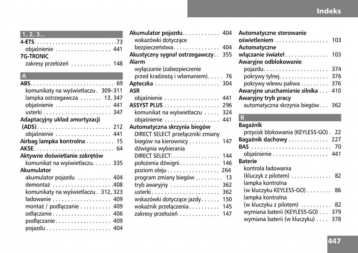 Mercedes ML W164 instrukcja obslugi / page 449