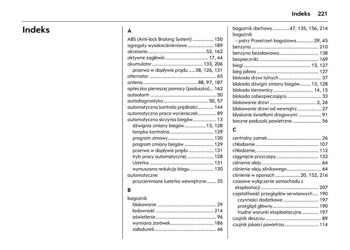 Opel Astra IV J instrukcja obslugi / page 225