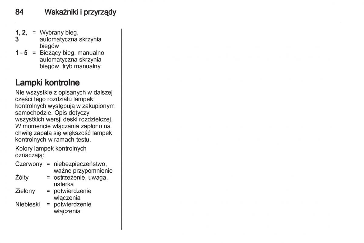 Opel Corsa D instrukcja obslugi / page 86