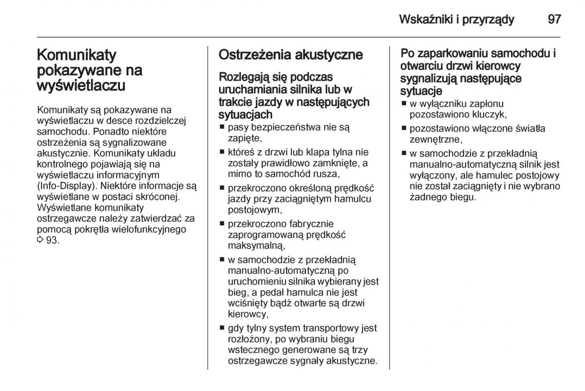 Opel Corsa D instrukcja obslugi / page 99