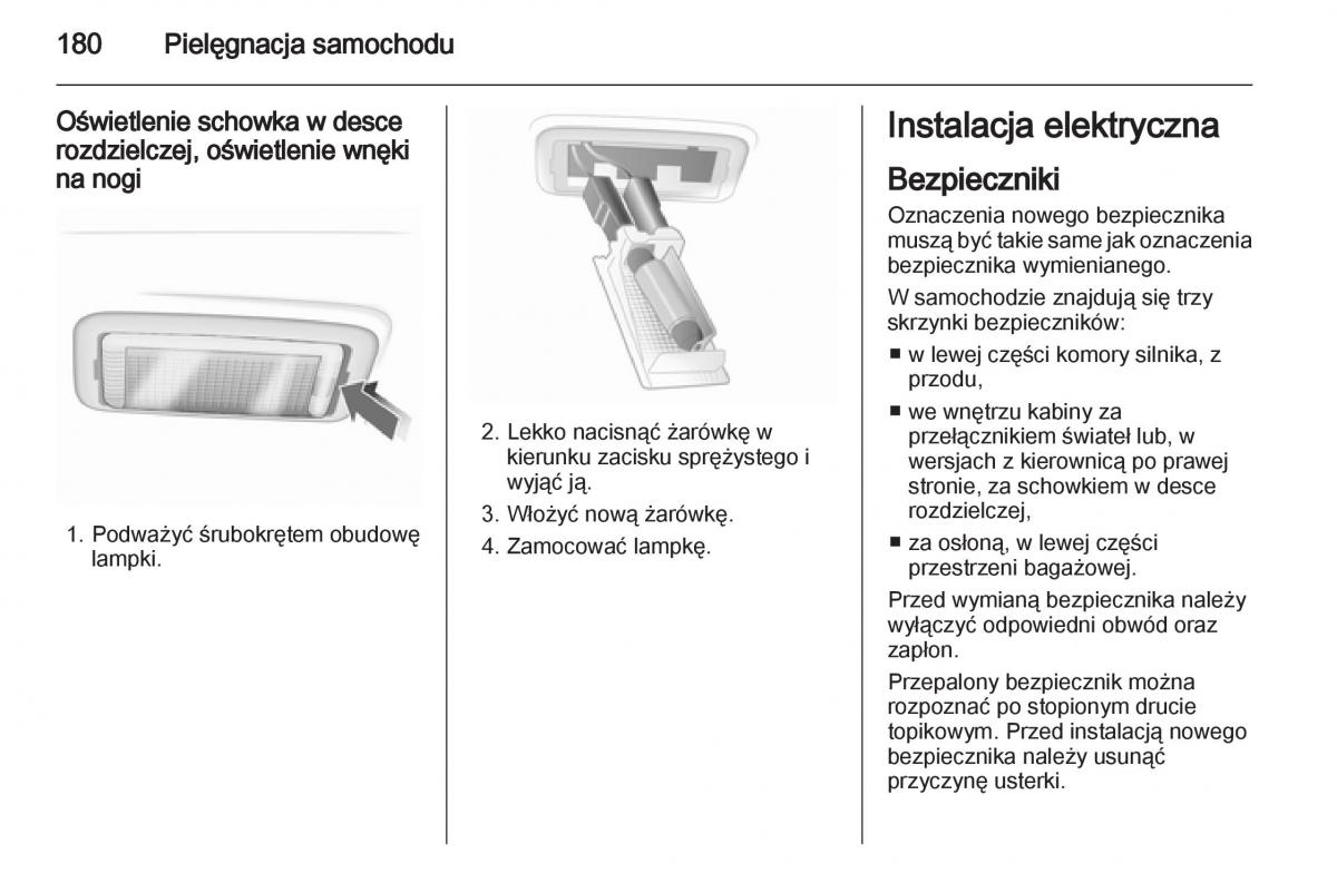 Opel Corsa D instrukcja obslugi / page 182