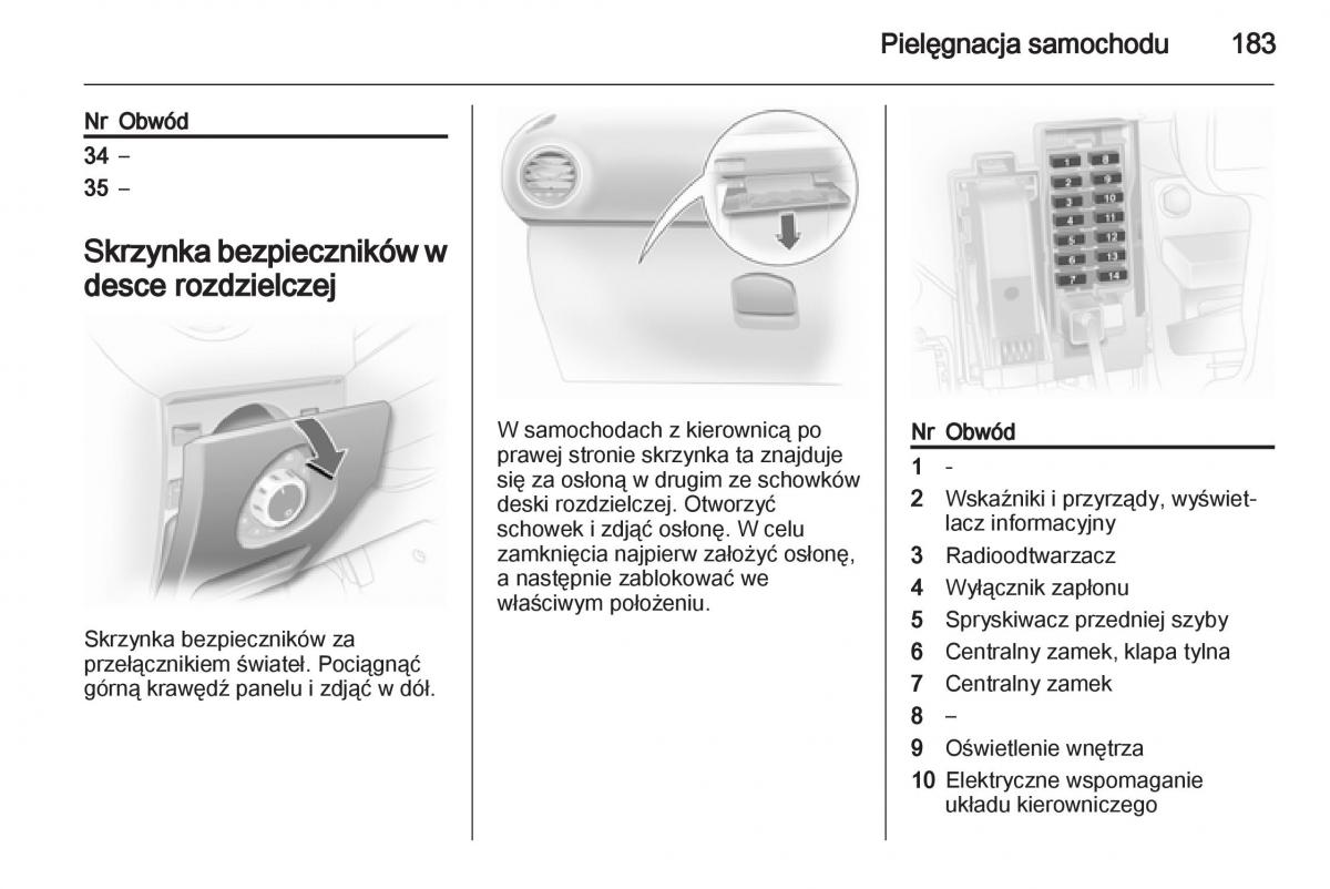 Opel Corsa D instrukcja obslugi / page 185