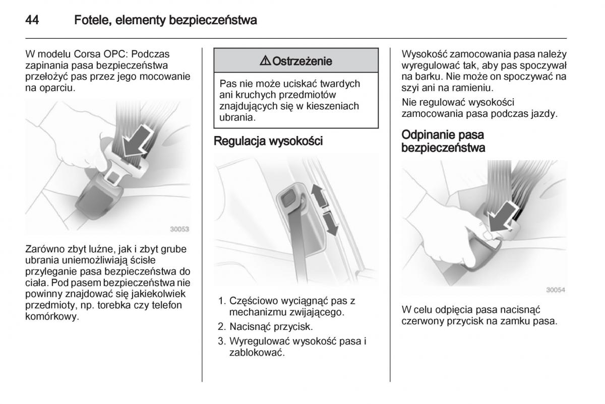 Opel Corsa D instrukcja obslugi / page 46