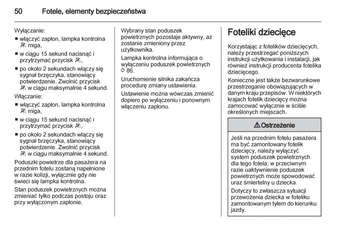 Opel Corsa D instrukcja obslugi / page 52