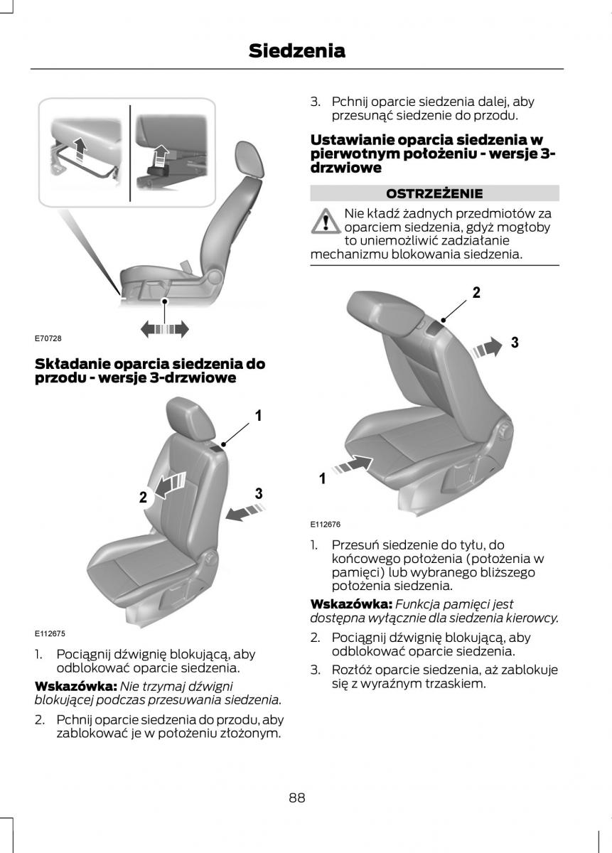 Ford Fiesta VII instrukcja obslugi / page 90