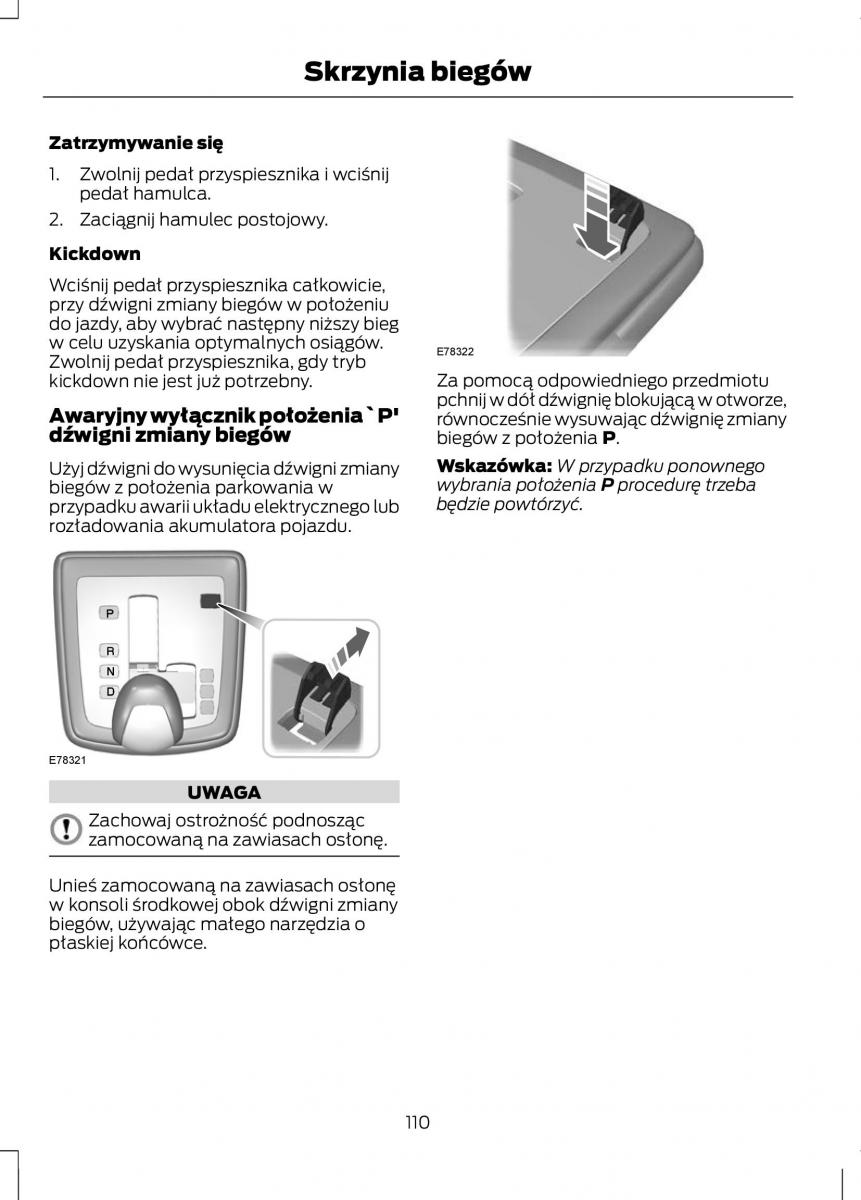 Ford Fiesta VII instrukcja obslugi / page 112