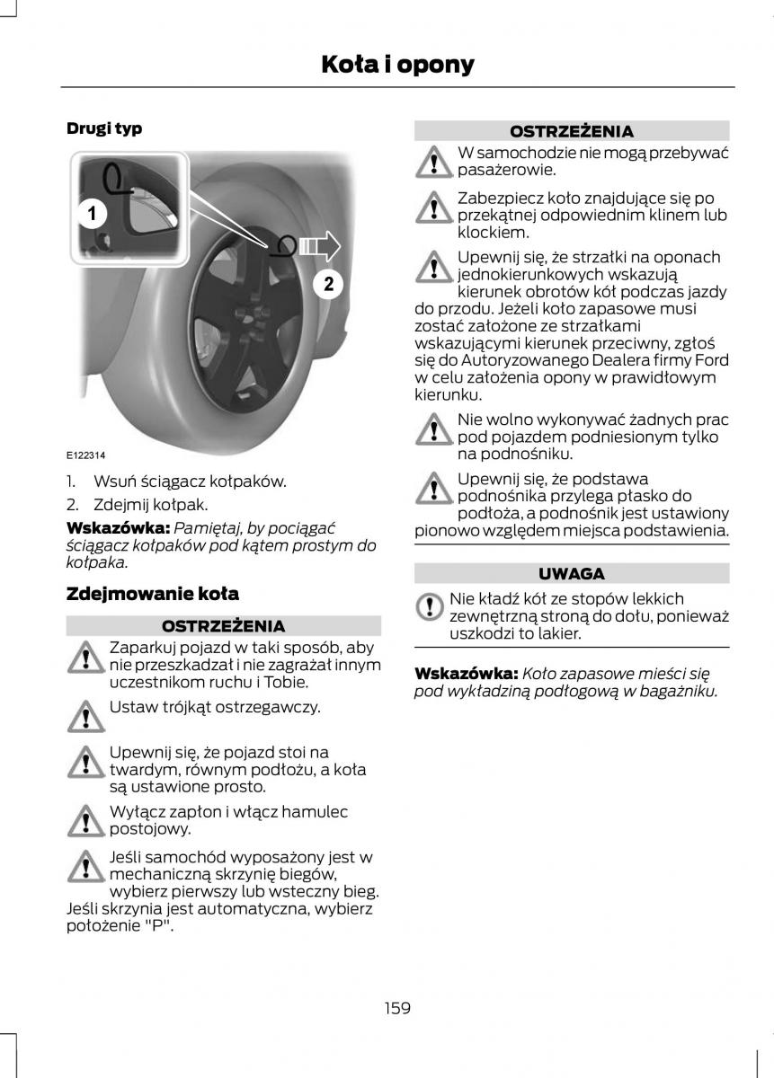 Ford Fiesta VII instrukcja obslugi / page 161