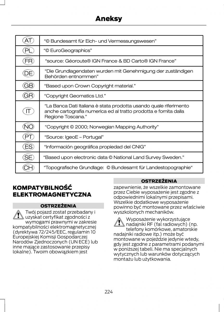 Ford Fiesta VII instrukcja obslugi / page 226