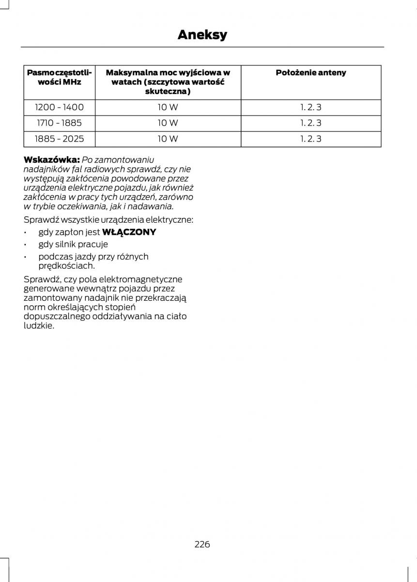 Ford Fiesta VII instrukcja obslugi / page 228