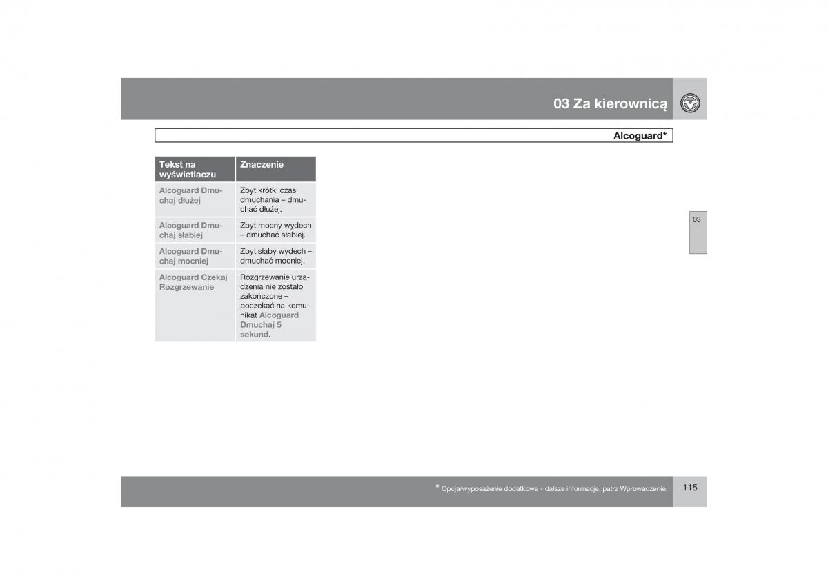 Volvo V70 XC70 III instrukcja obslugi / page 116