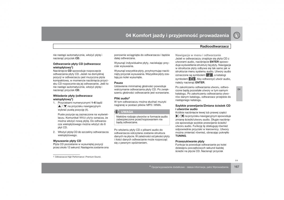 Volvo V70 XC70 III instrukcja obslugi / page 168