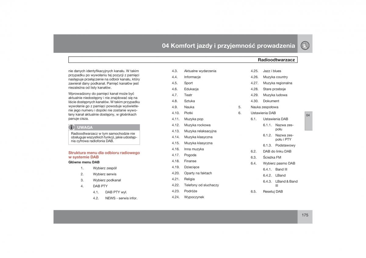 Volvo V70 XC70 III instrukcja obslugi / page 176