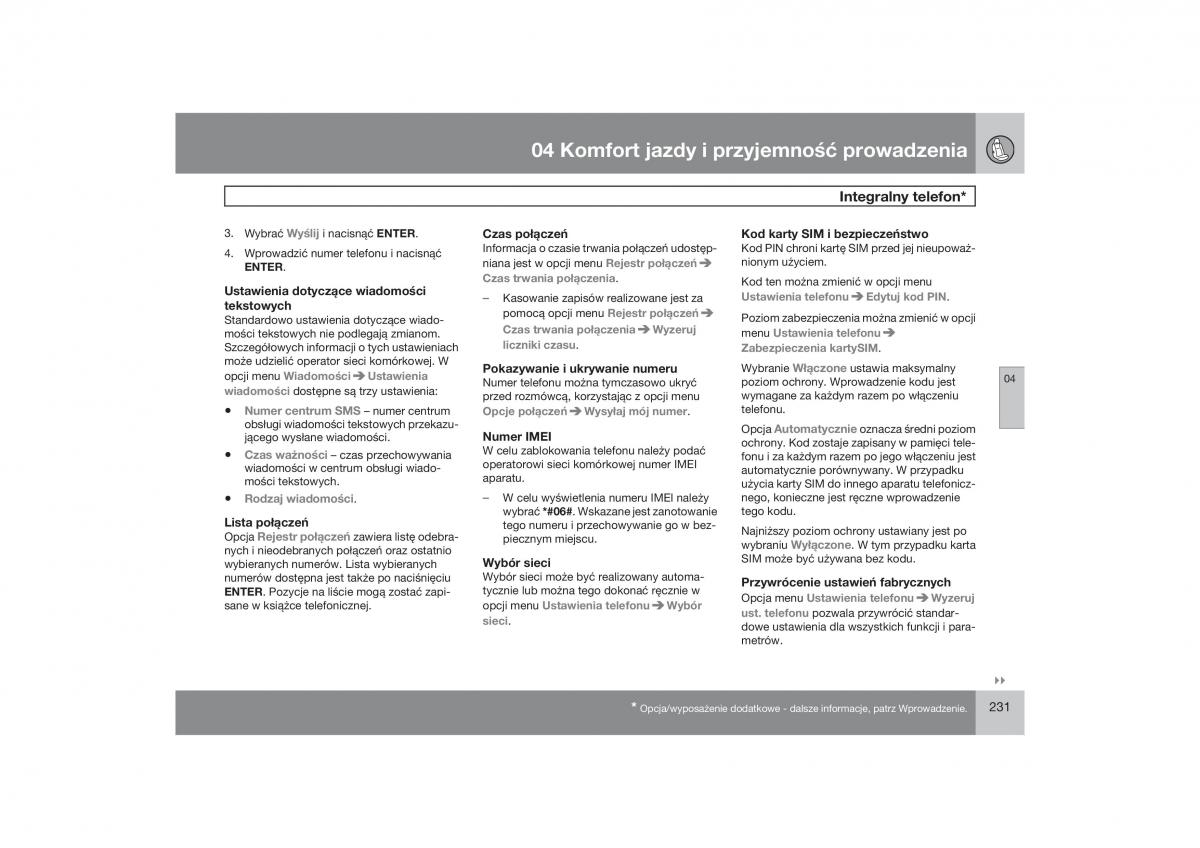 Volvo V70 XC70 III instrukcja obslugi / page 232