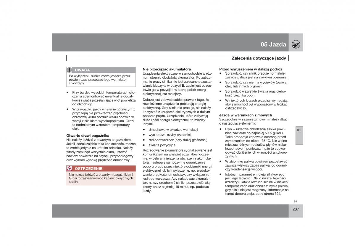 Volvo V70 XC70 III instrukcja obslugi / page 238