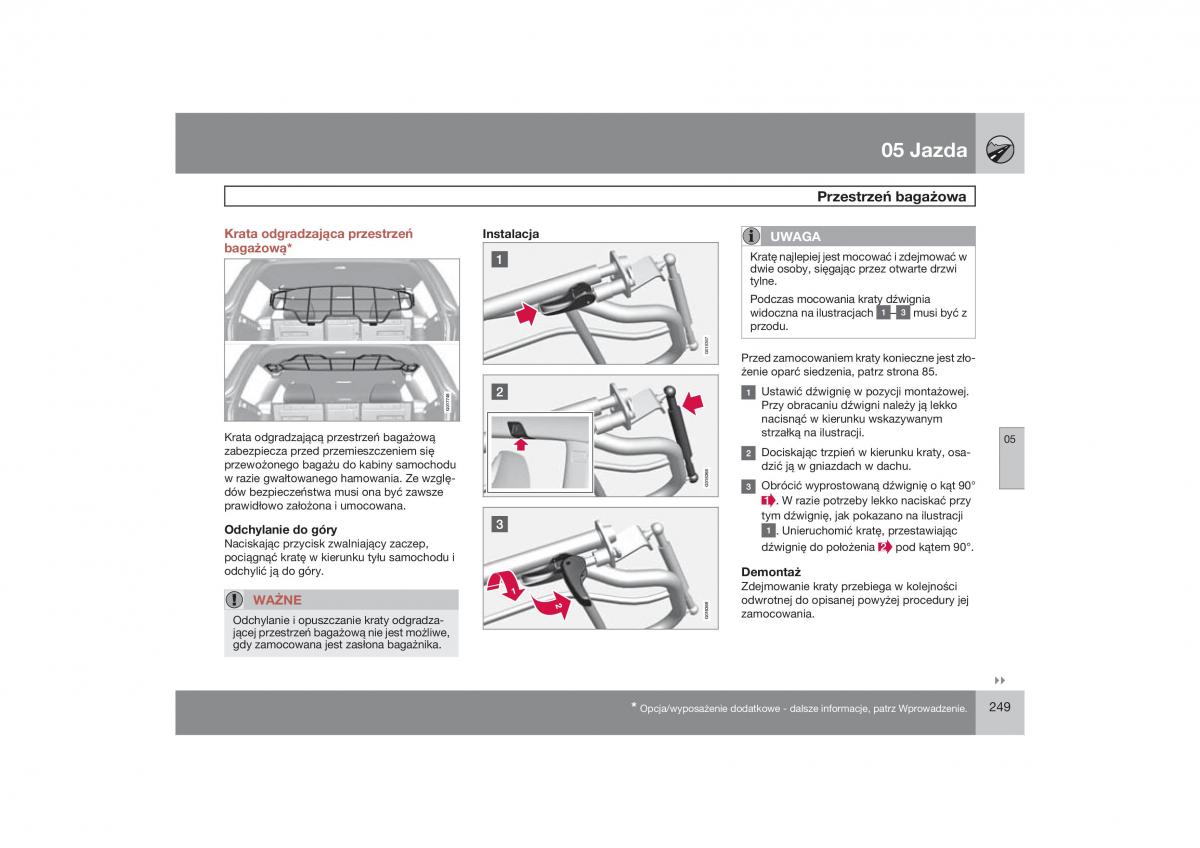 Volvo V70 XC70 III instrukcja obslugi / page 250