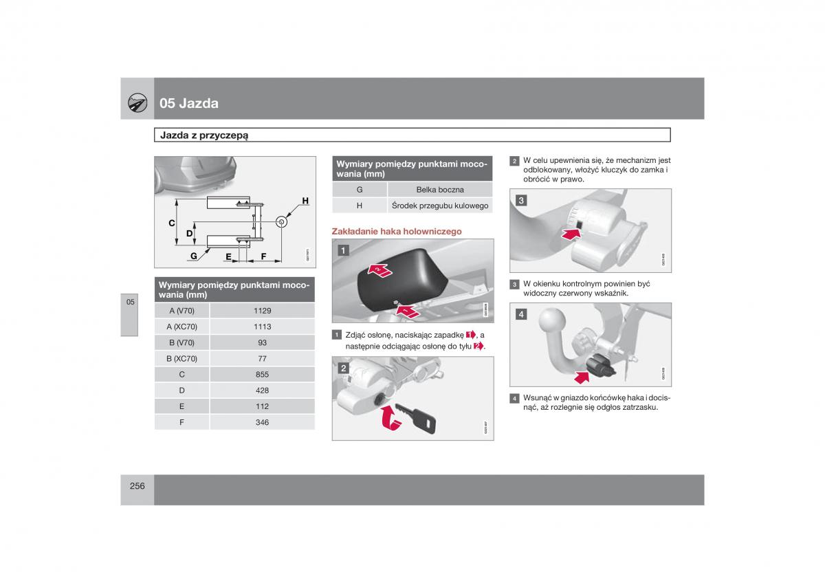 Volvo V70 XC70 III instrukcja obslugi / page 257