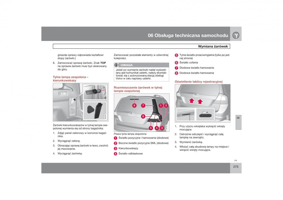 Volvo V70 XC70 III instrukcja obslugi / page 276